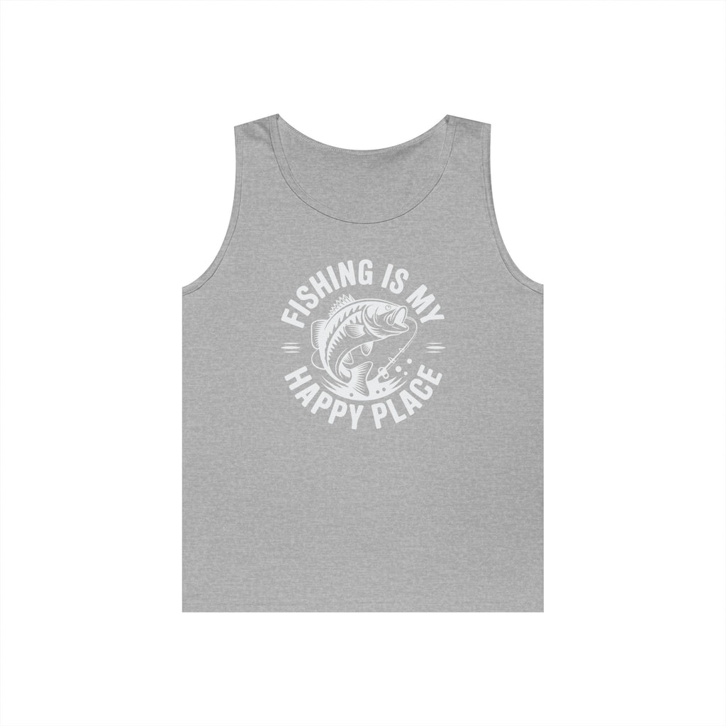 Fishing Is My Happy Place Heavy Cotton Tank Top