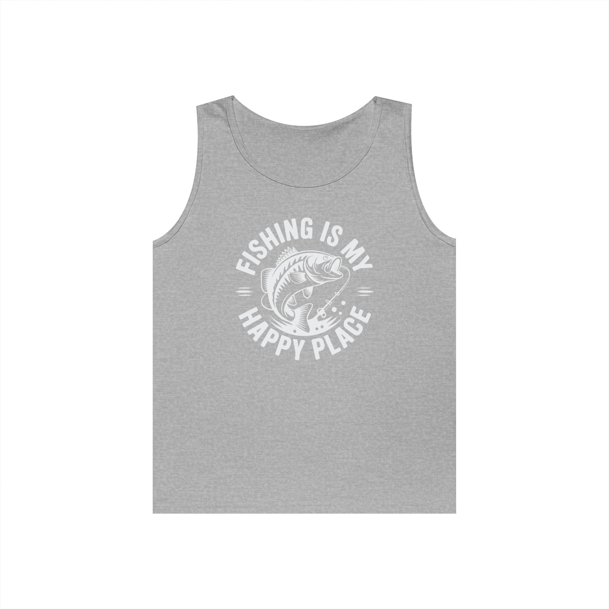 Fishing Is My Happy Place Heavy Cotton Tank Top