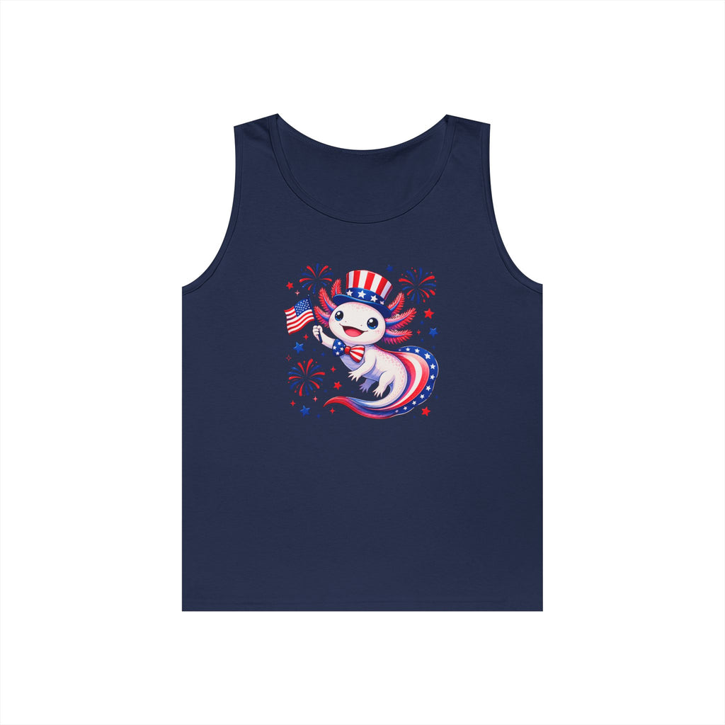 Patriotic Axolotl Heavy Cotton Tank Top