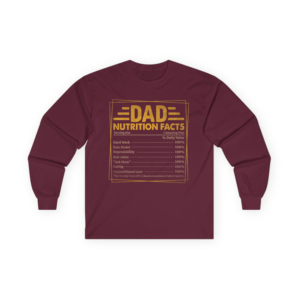 Dad Nutrition Facts Cotton Long Sleeve Tee