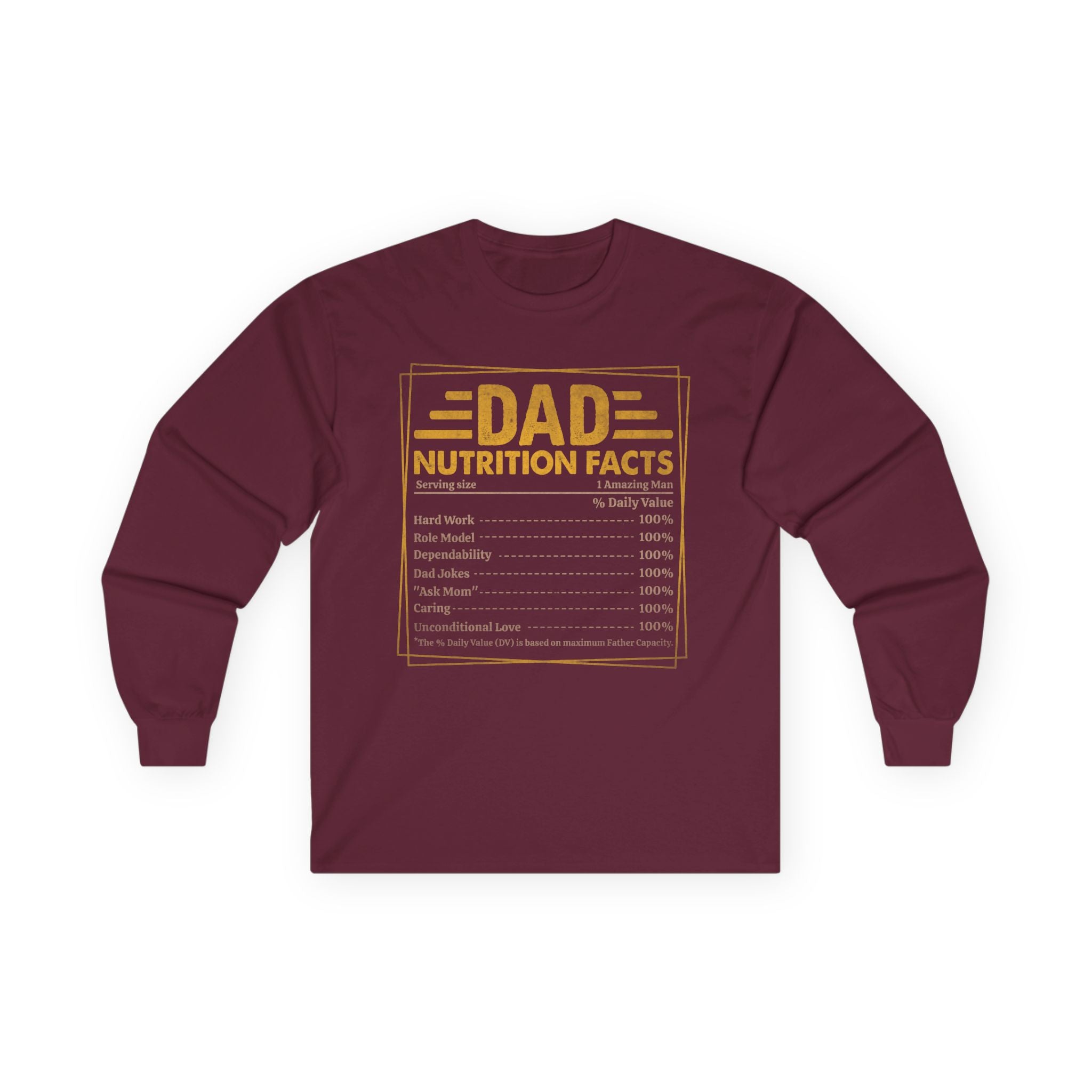Dad Nutrition Facts Cotton Long Sleeve Tee