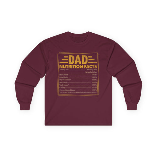 Dad Nutrition Facts Cotton Long Sleeve Tee