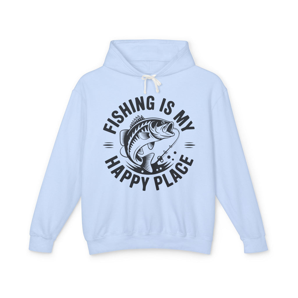 Fishing Is My Happy Place Lightweight Hooded Sweatshirt