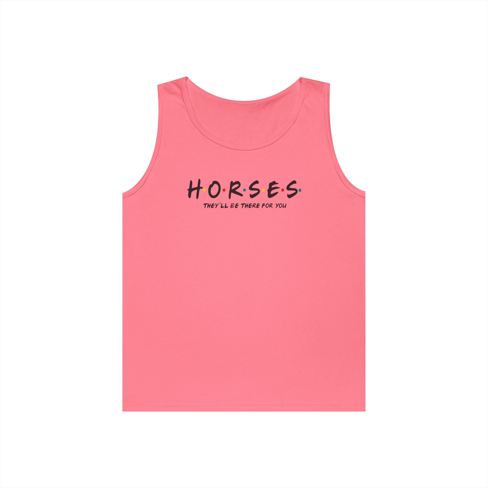 Horses, Friends Theme Heavy Cotton Tank Top