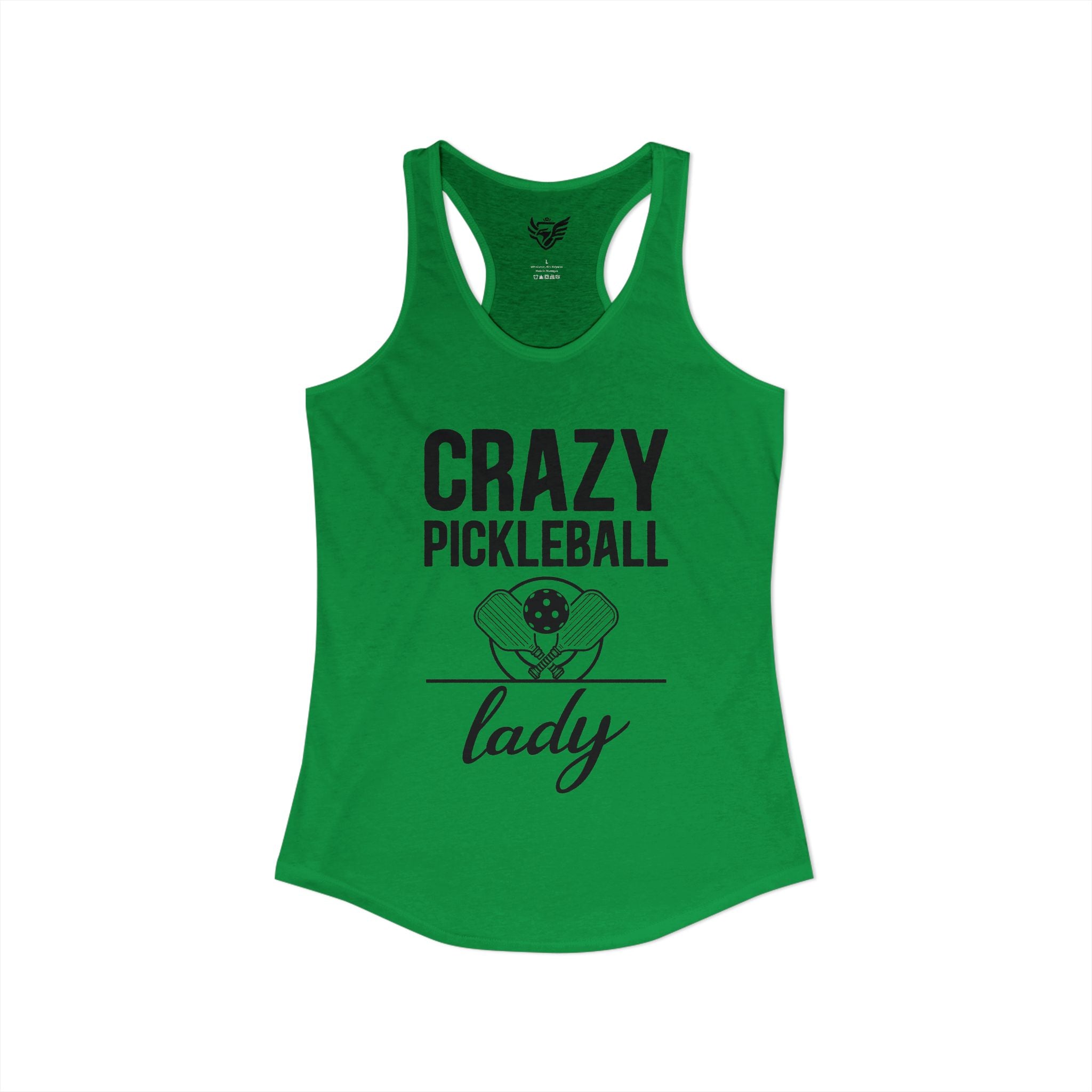 Crazy Pickleball Lady Ideal Racerback Tank