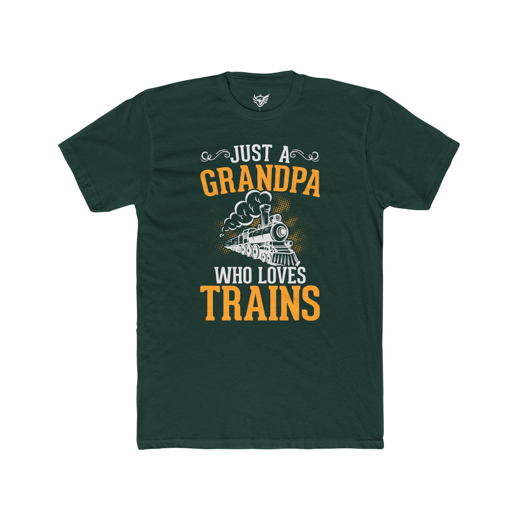 Train Lover Grandpa Cotton Crew Tee