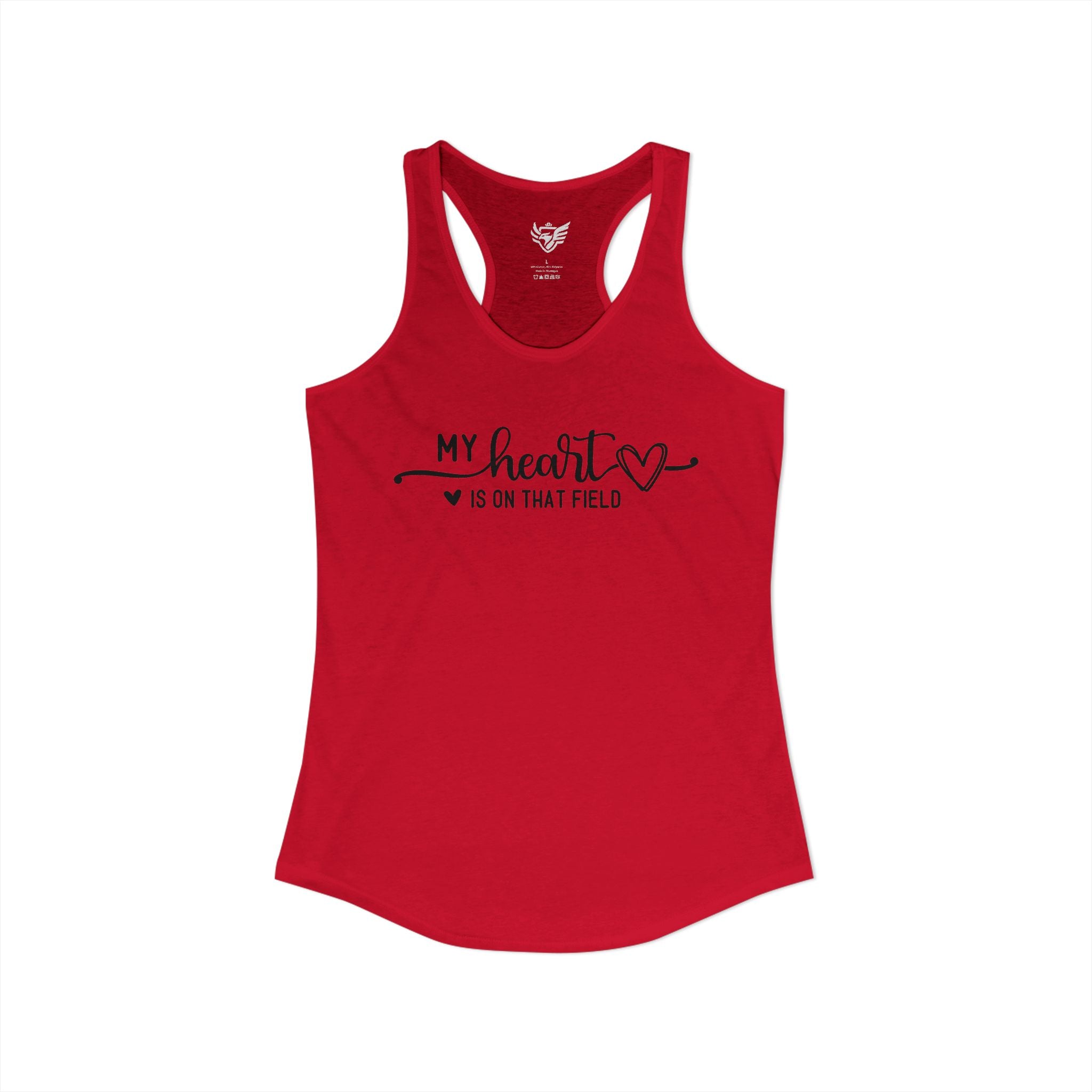 My Heart is on that Field Ideal Racerback Tank