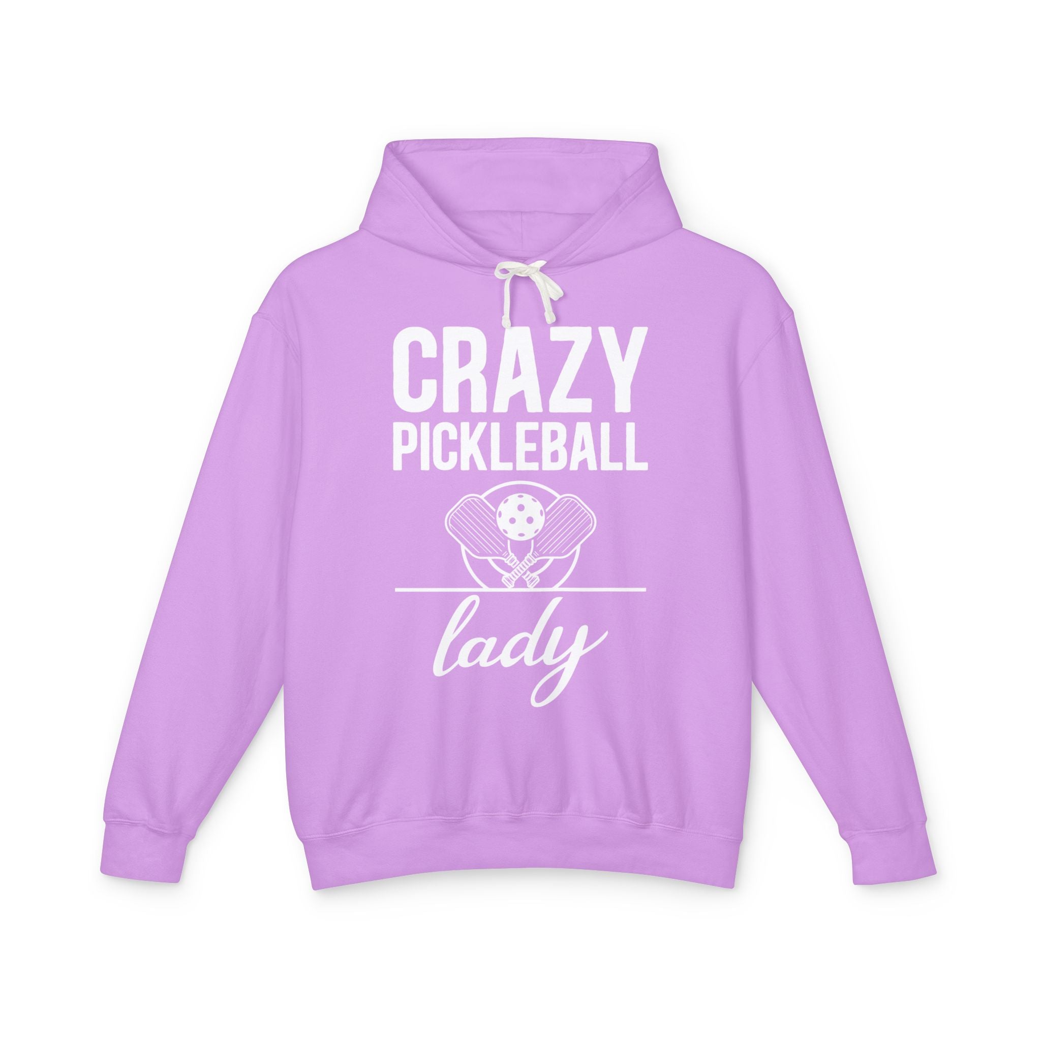 Crazy Pickleball Lady Lightweight Hooded Sweatshirt