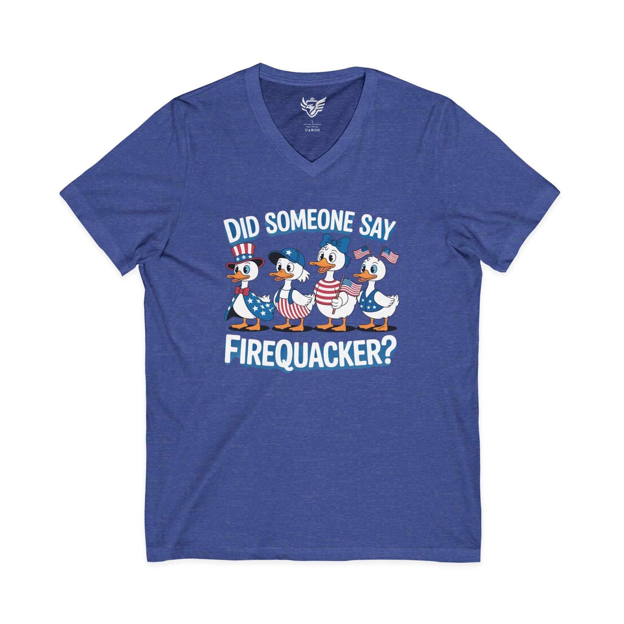 Firequackers Jersey Short Sleeve V-Neck Tee