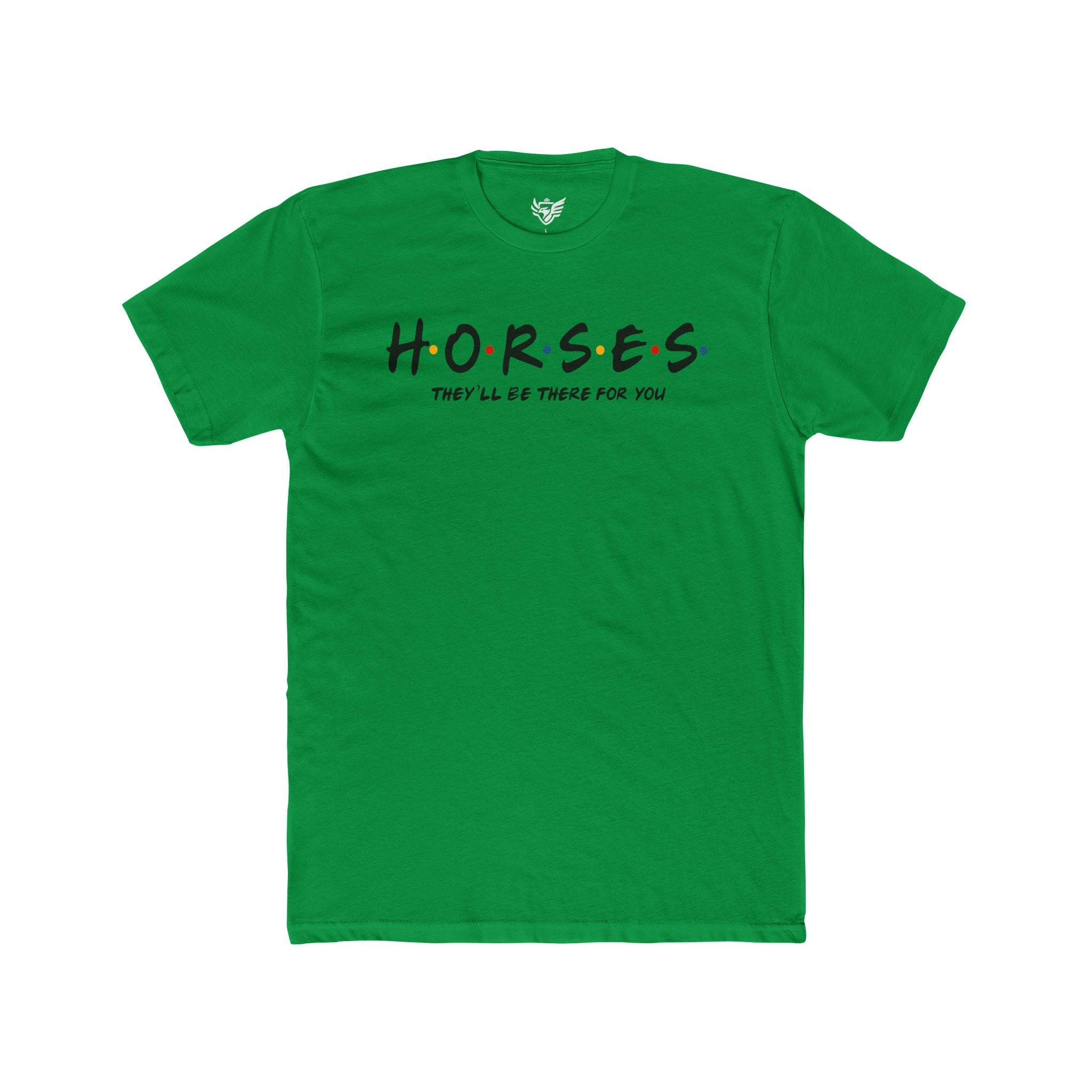 Horses, Friends Theme Cotton Crew Tee