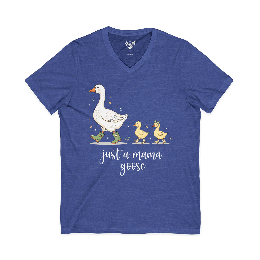 Just A Momma Goose Jersey Short Sleeve V-Neck Tee