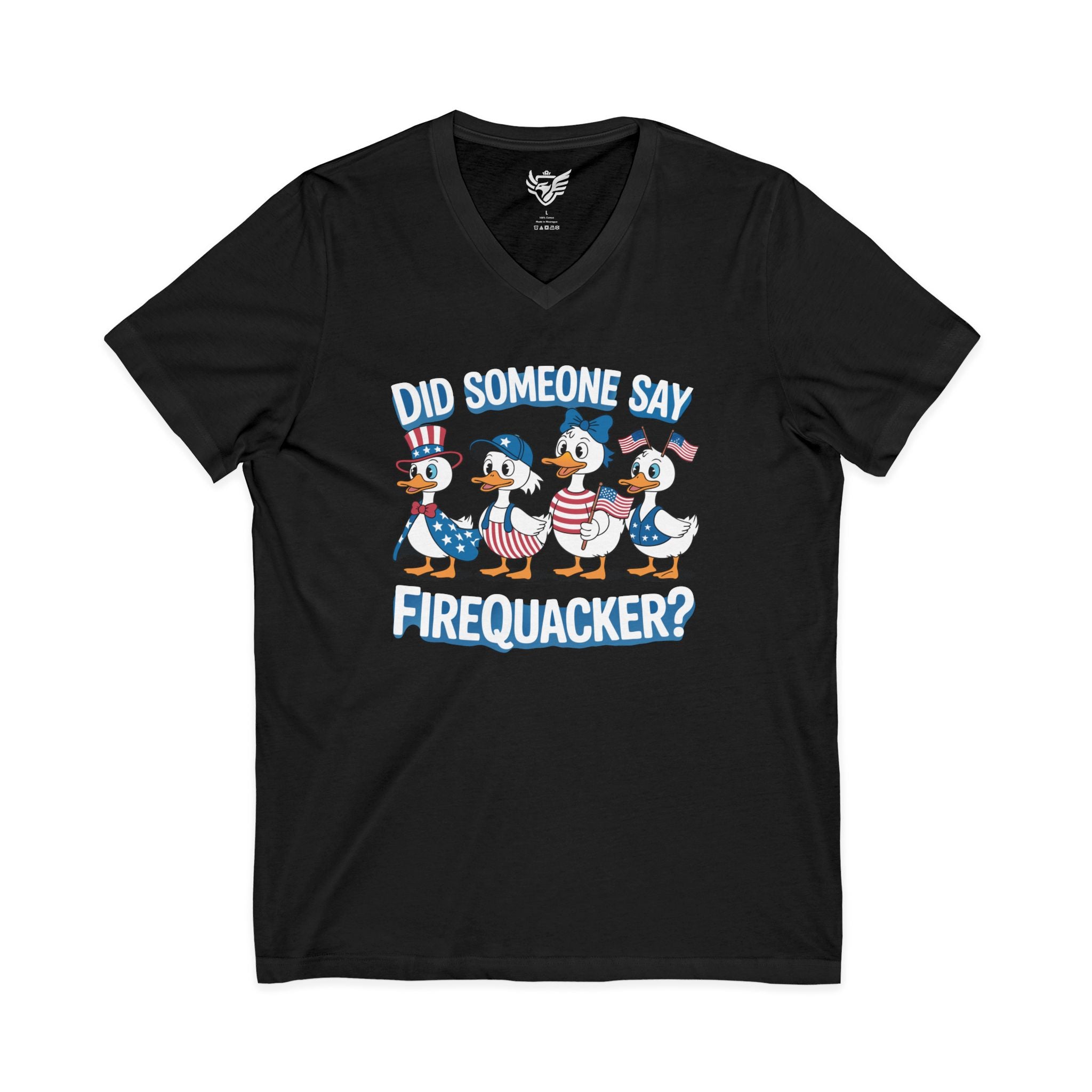 Firequackers Jersey Short Sleeve V-Neck Tee