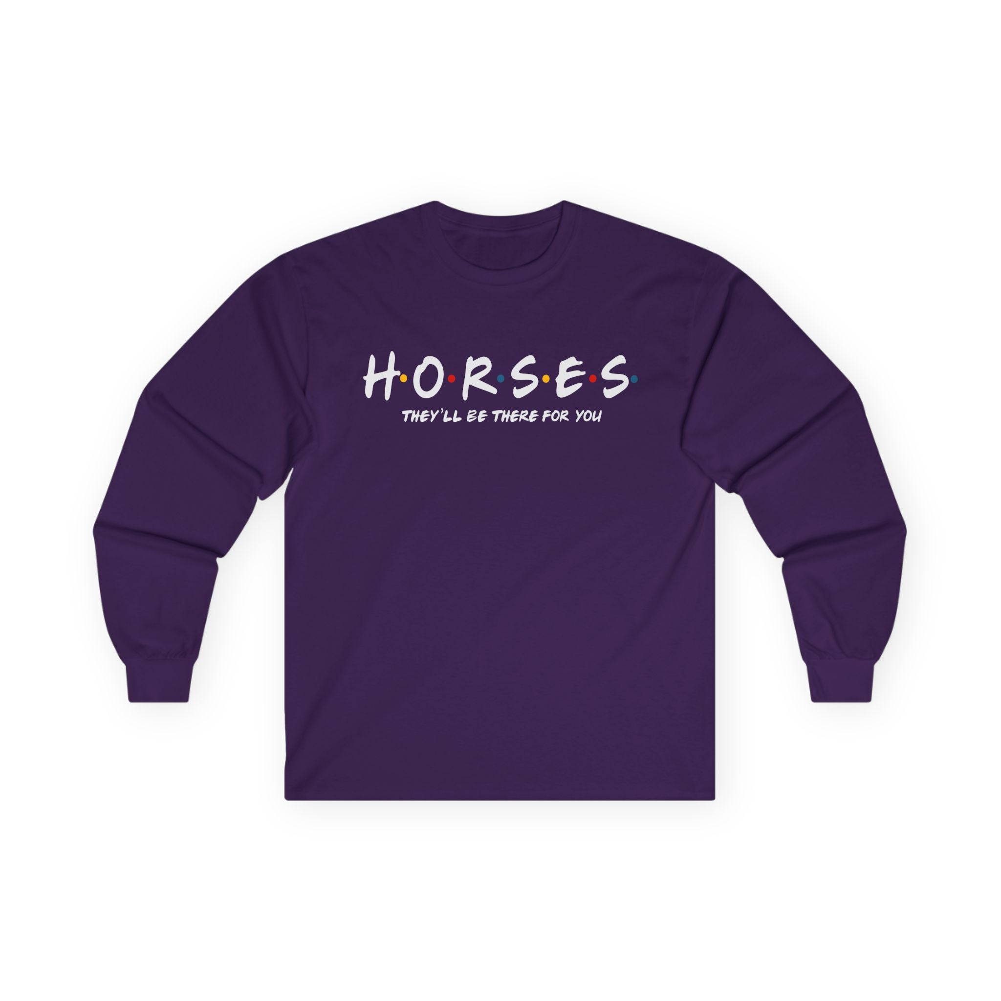 Horses, Friends Theme Cotton Long Sleeve Tee