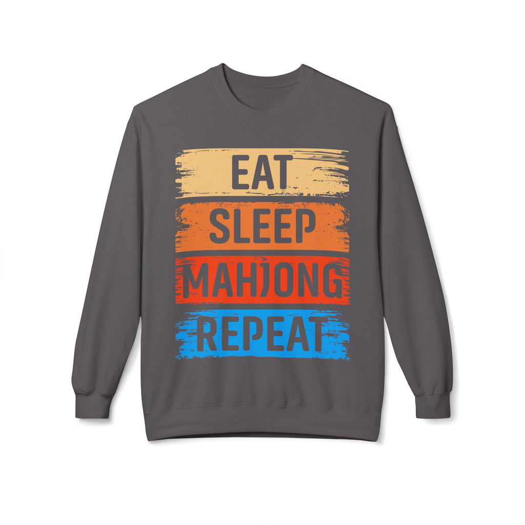 Eat Sleep Mahjong Repeat Midweight Softstyle Fleece Crewneck Sweatshirt