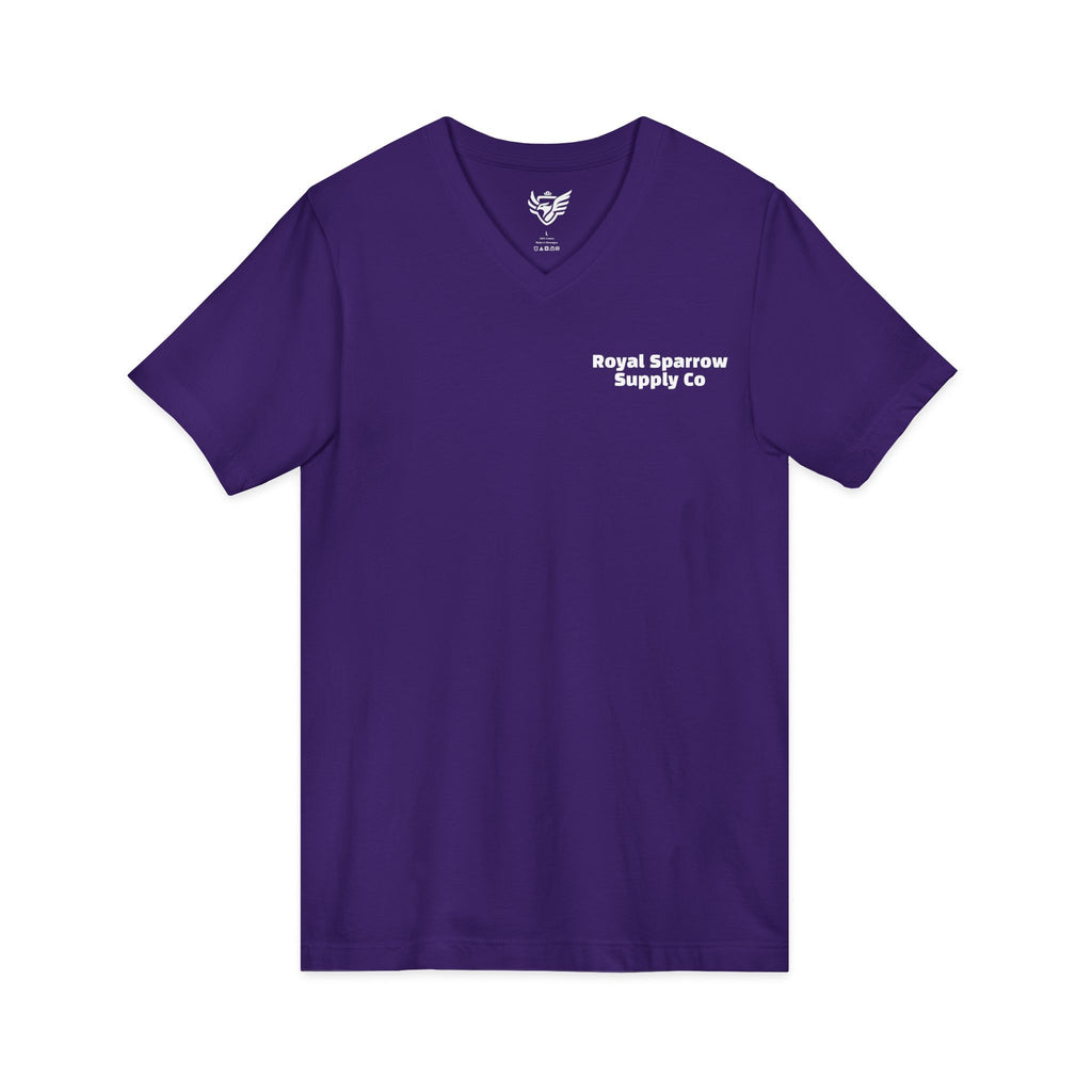 Royal Sparrow Jersey Short Sleeve V-Neck Tee