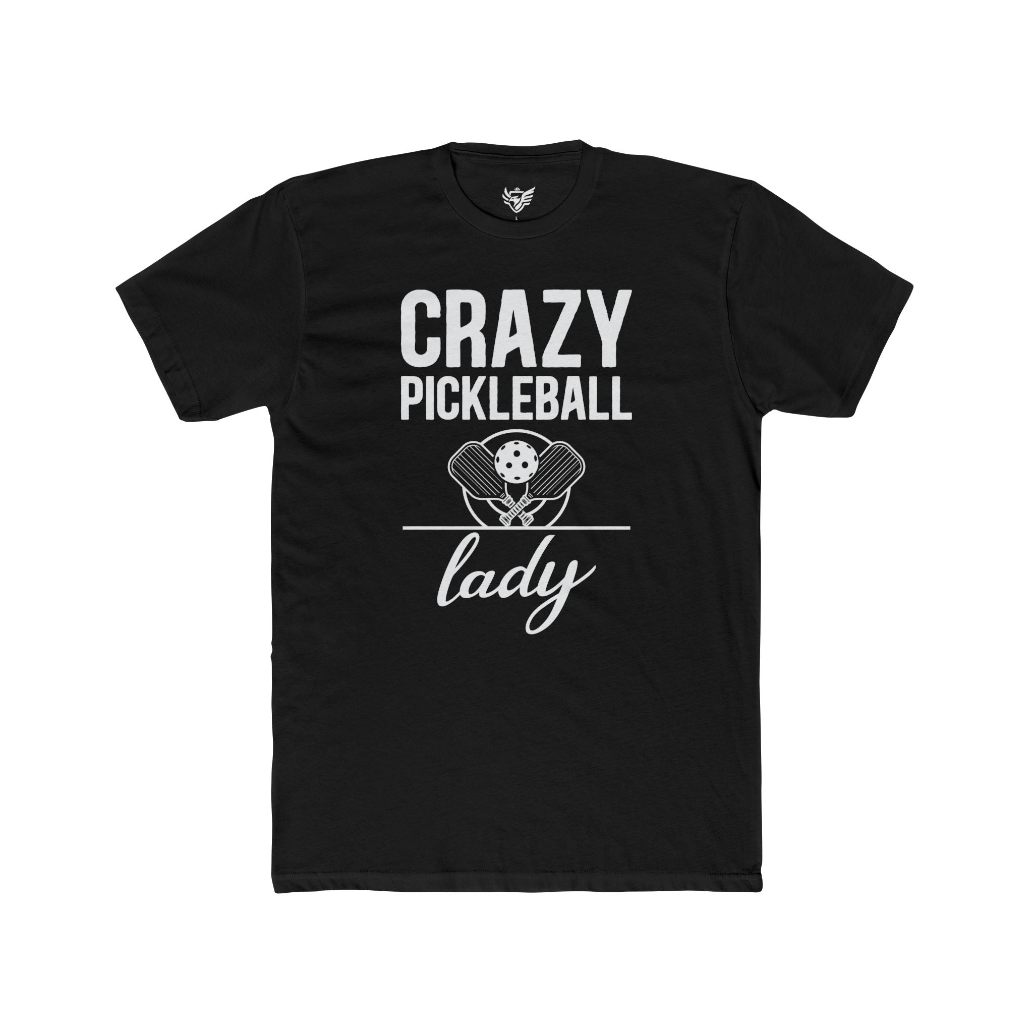 Crazy Pickleball Lady Cotton Crew Tee
