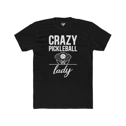 Crazy Pickleball Lady Cotton Crew Tee