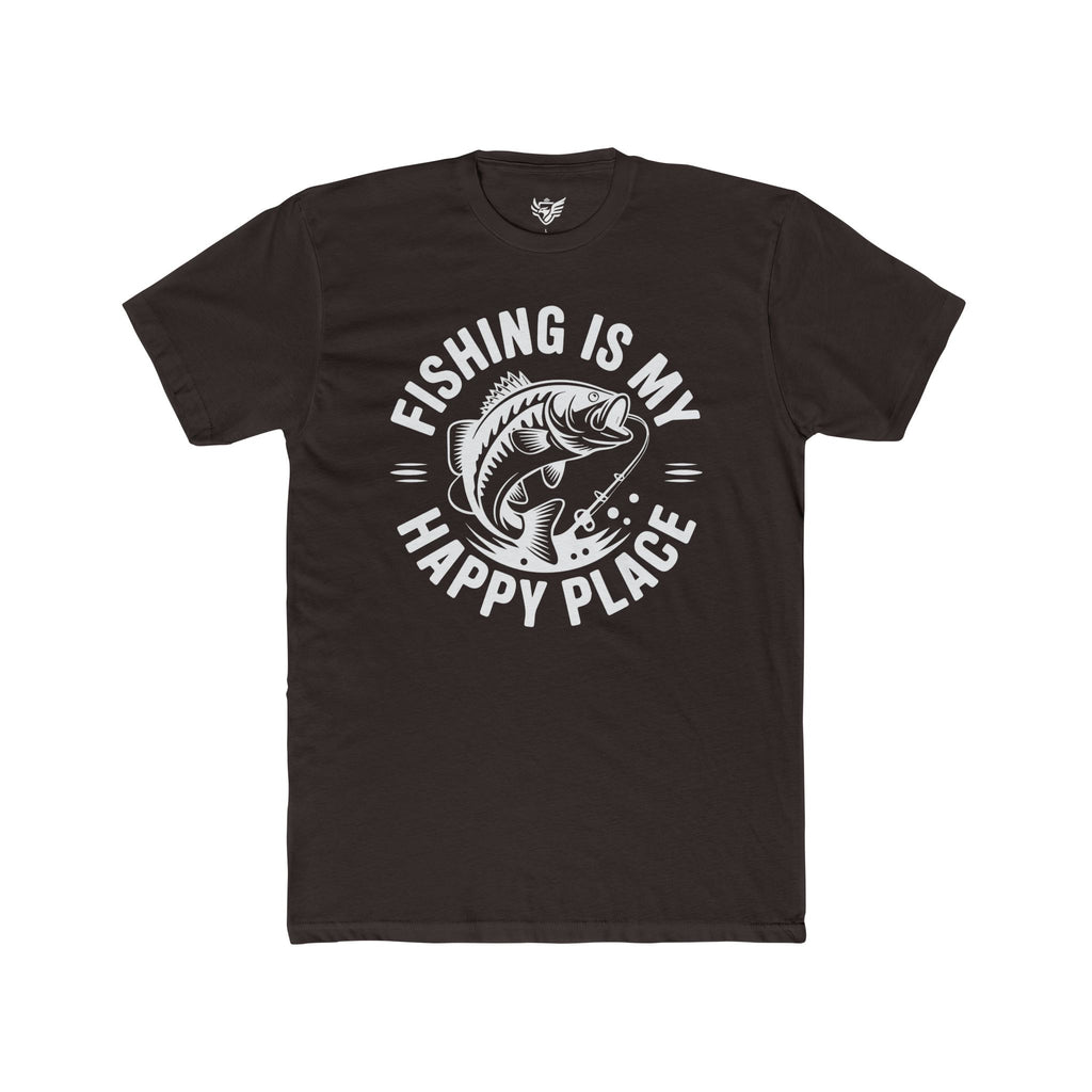 Fishing Is My Happy Place Cotton Crew Tee
