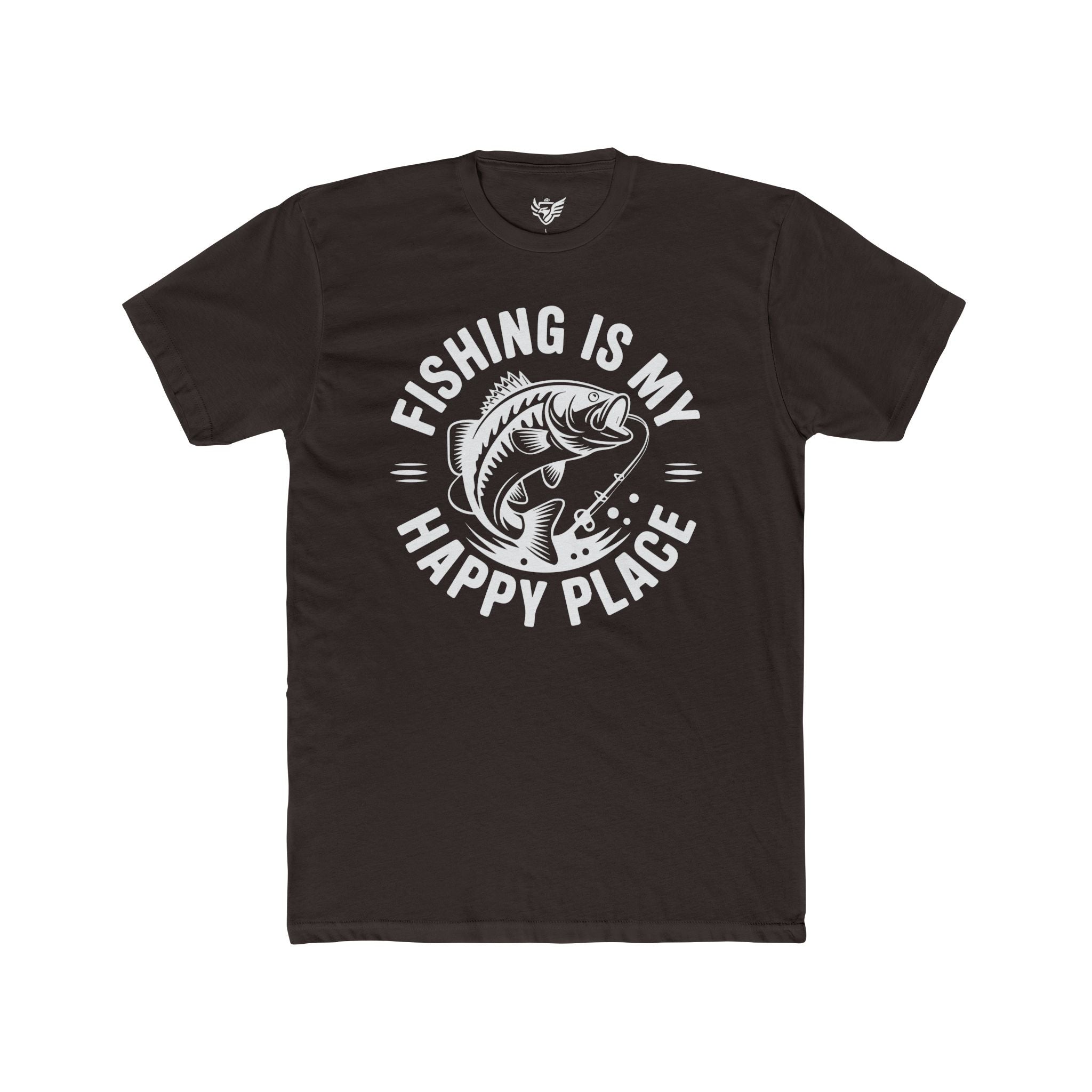 Fishing Is My Happy Place Cotton Crew Tee