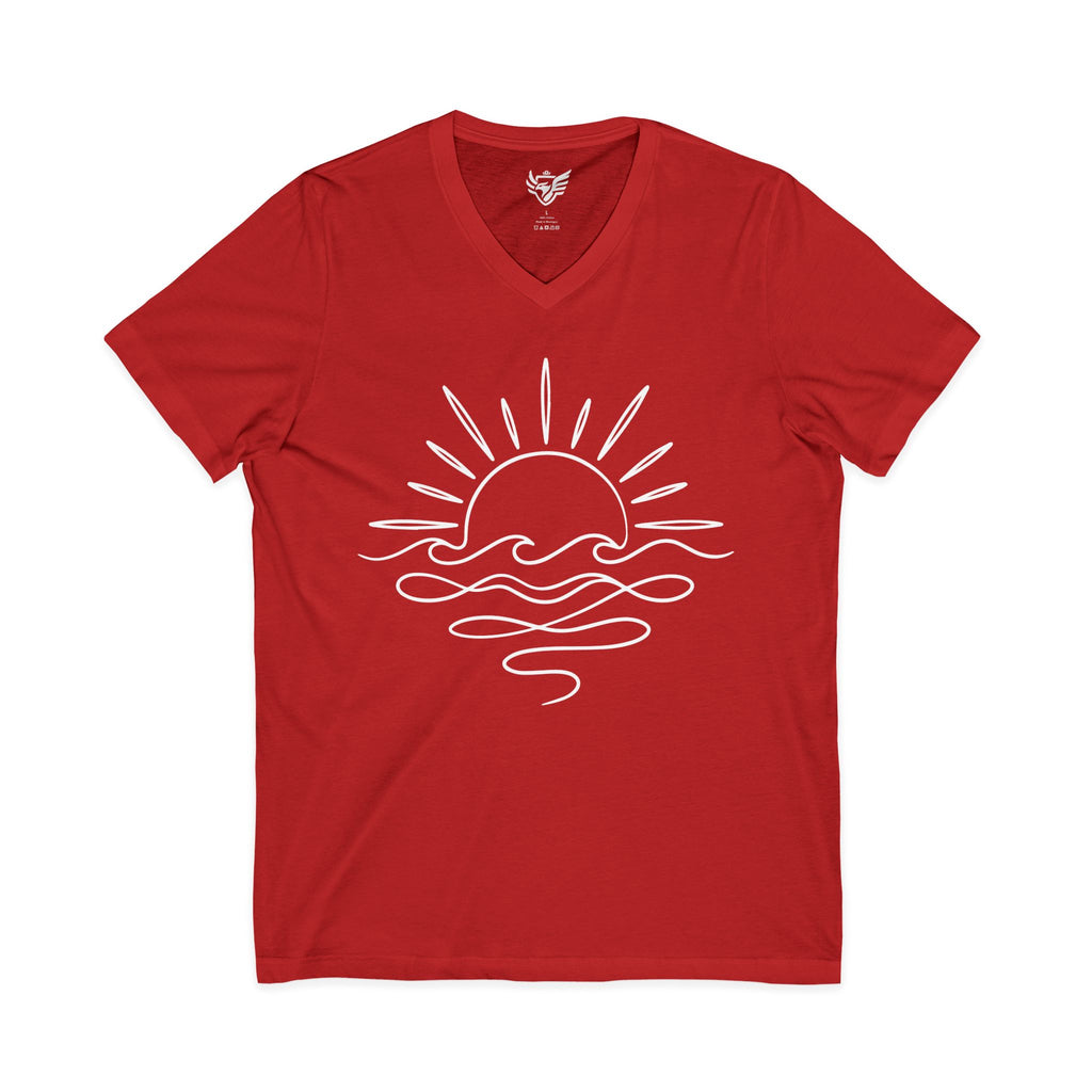 Sunny Sea Jersey Short Sleeve V-Neck Tee