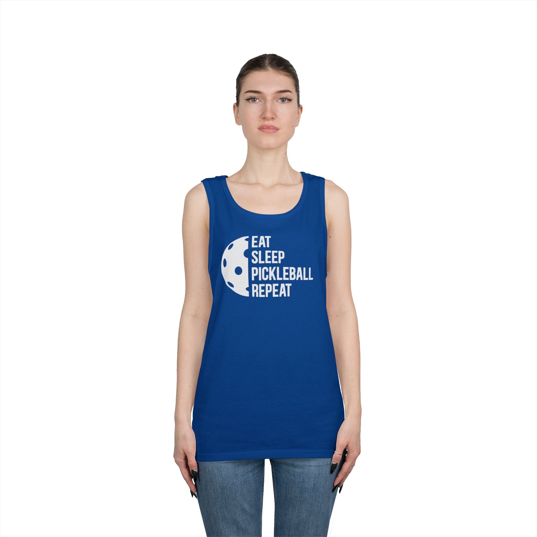 Eat Sleep Pickleball Heavy Cotton Tank Top