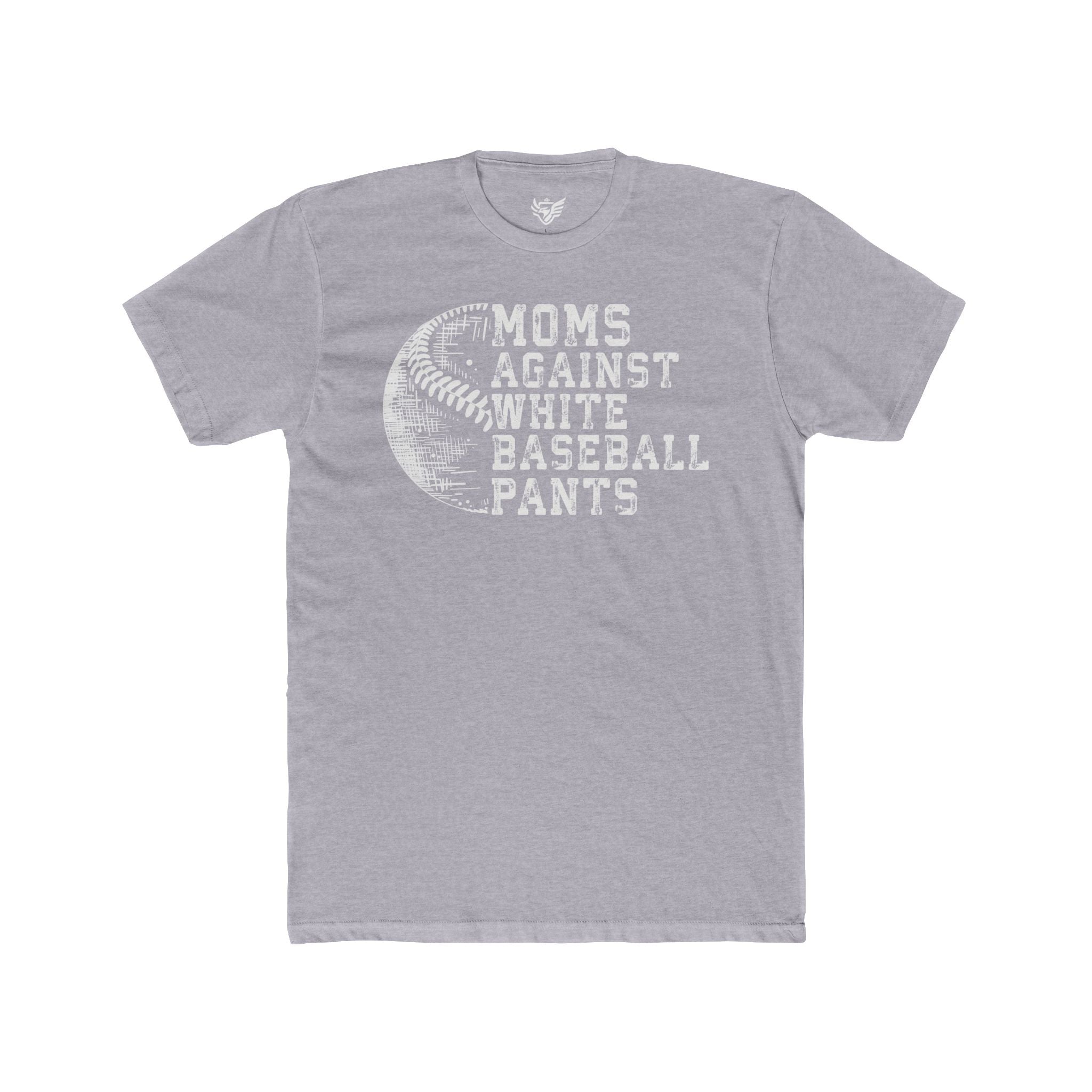 Mom's Against White Baseball Pants Cotton Crew Tee