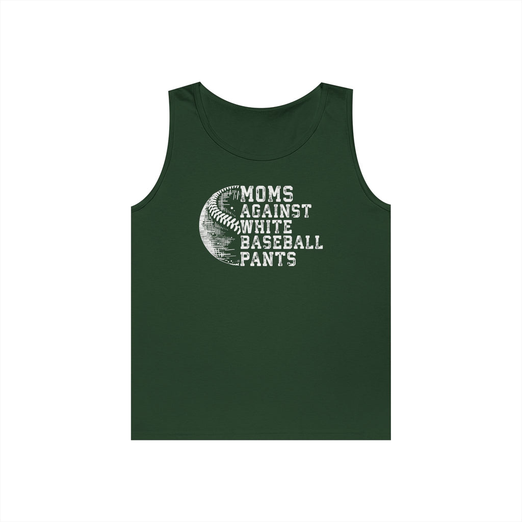 Mom's Against White Baseball Pants Heavy Cotton Tank Top