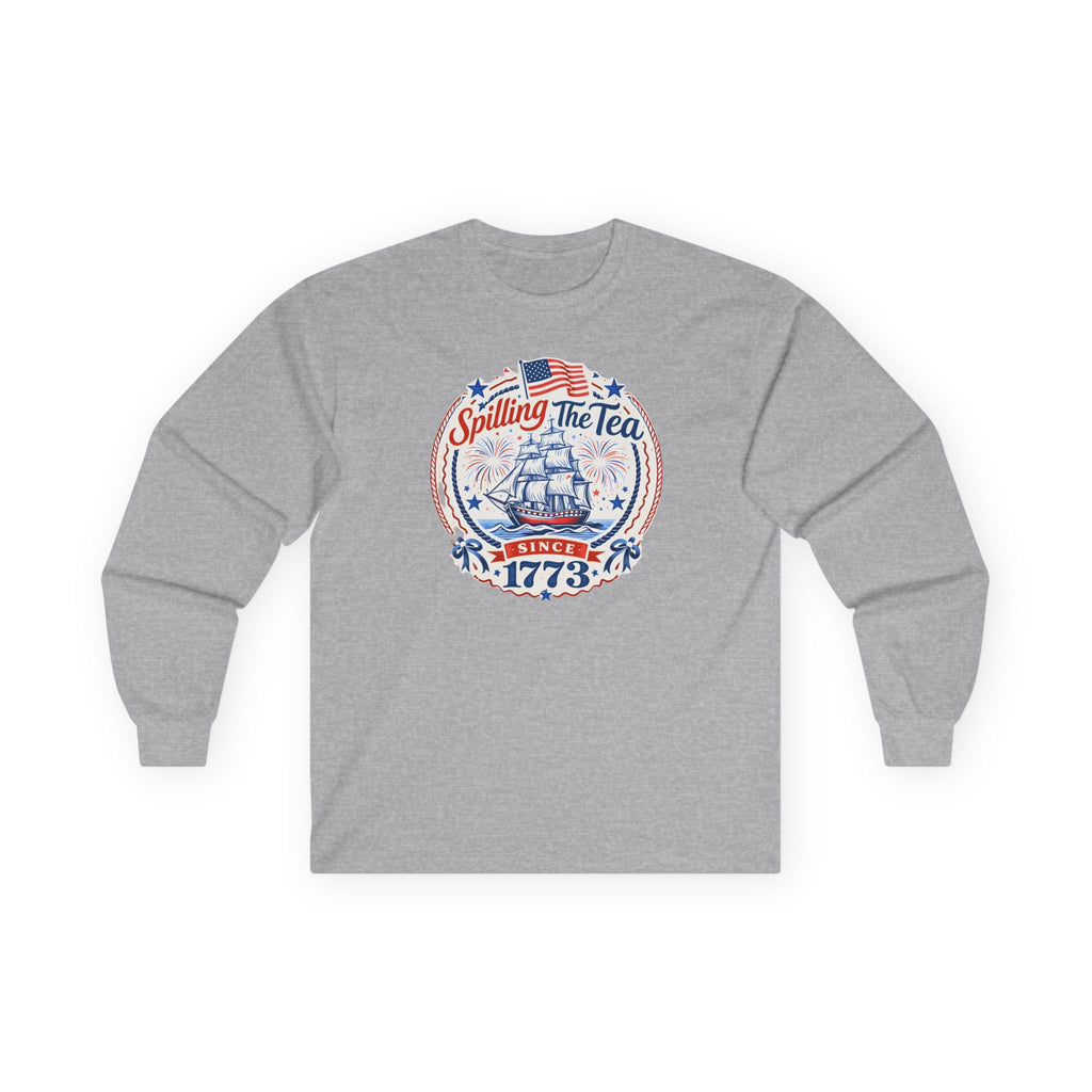 Spilling The Tea Cotton Long Sleeve Tee