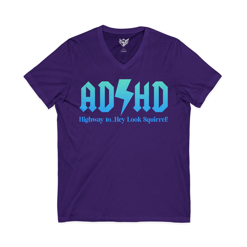 ADHD Highway to... Jersey Short Sleeve V-Neck Tee
