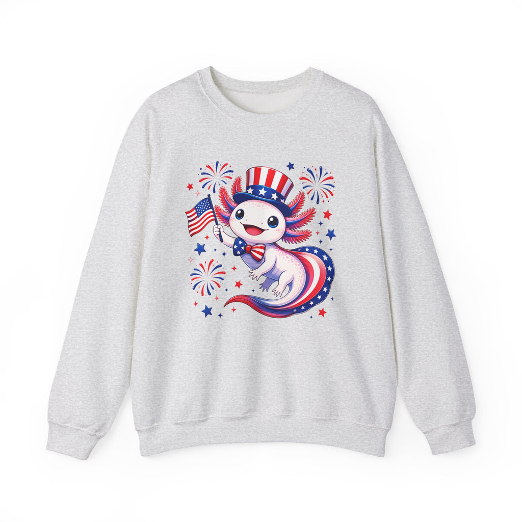 Patriotic Axolotl Heavy Blend™ Crewneck Sweatshirt
