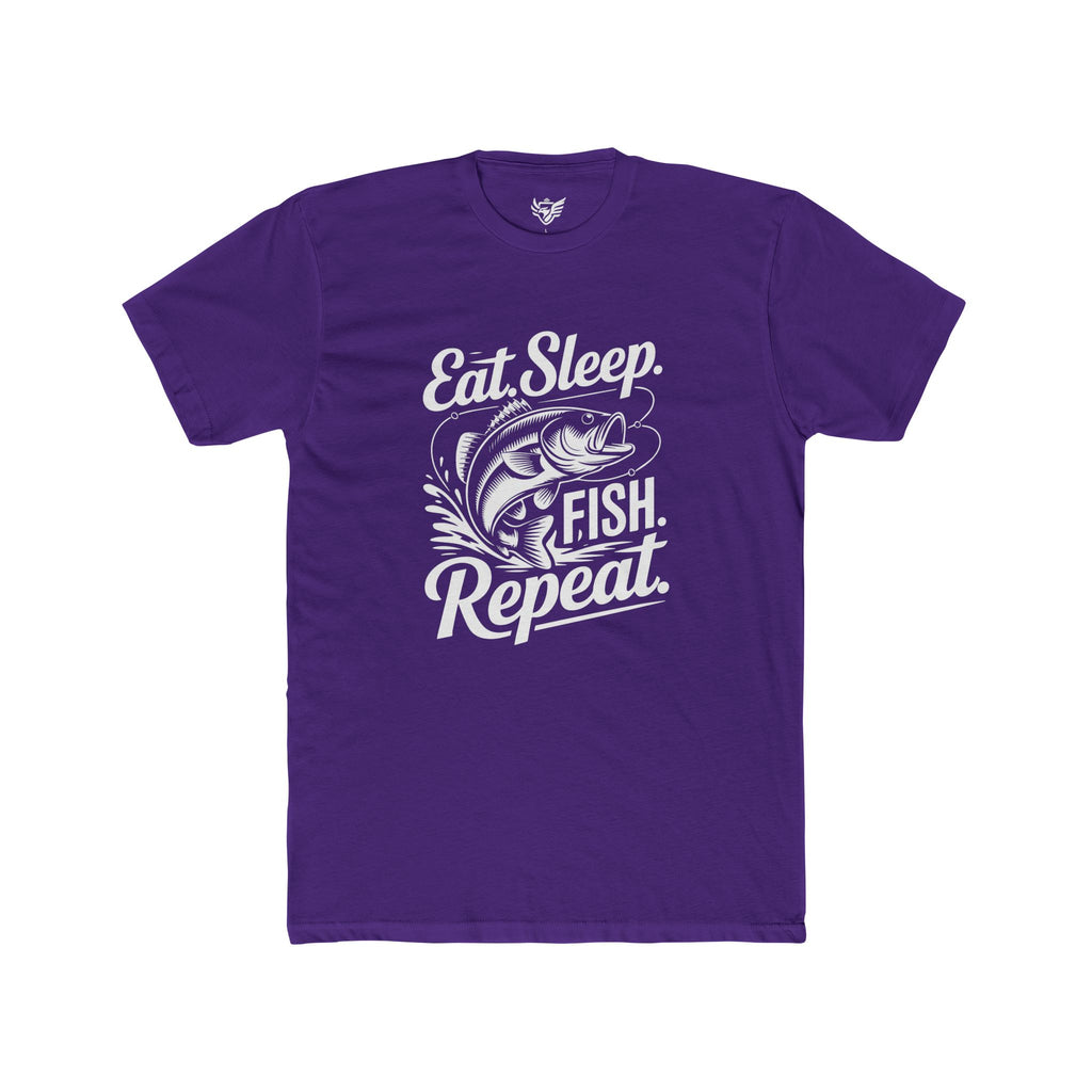 Eat Sleep Fish Repeat Cotton Crew Tee
