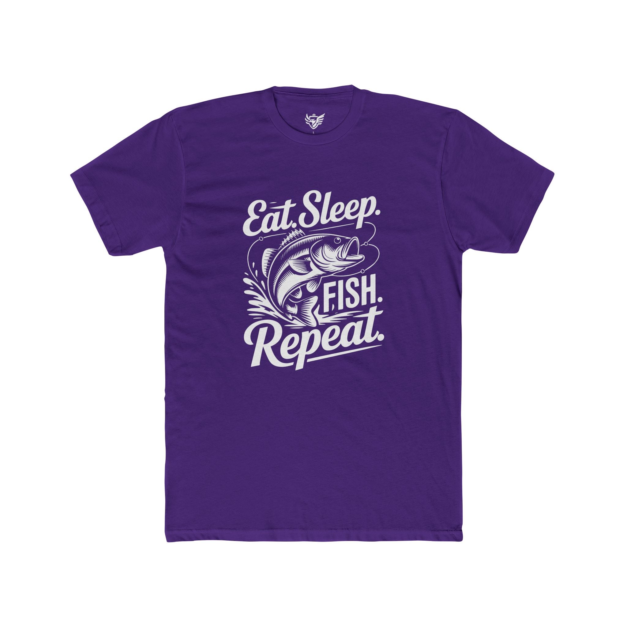 Eat Sleep Fish Repeat Cotton Crew Tee