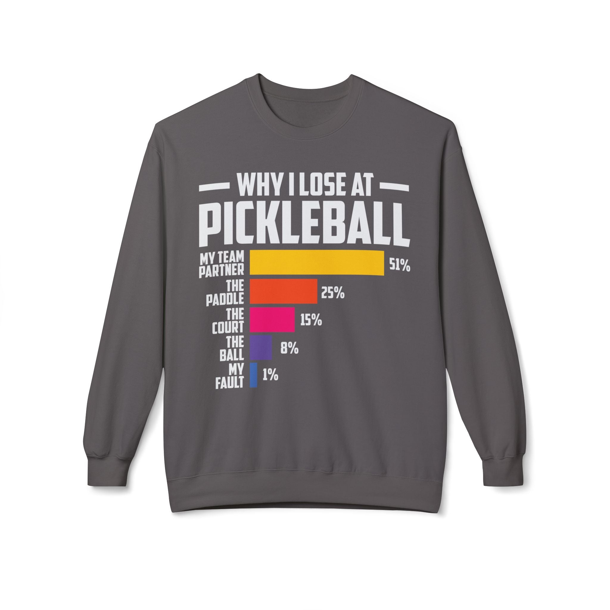 Why I Lose At Pickleball Midweight Softstyle Fleece Crewneck Sweatshirt