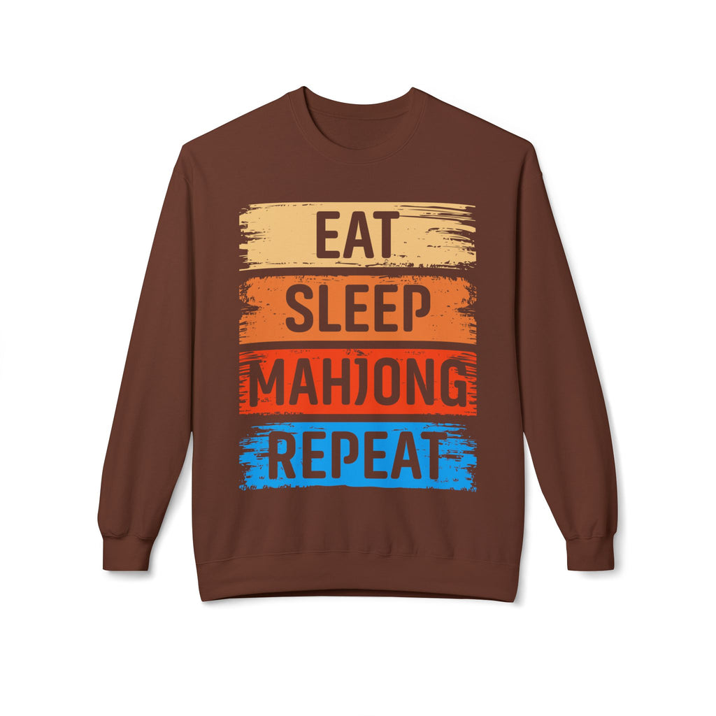 Eat Sleep Mahjong Repeat Midweight Softstyle Fleece Crewneck Sweatshirt