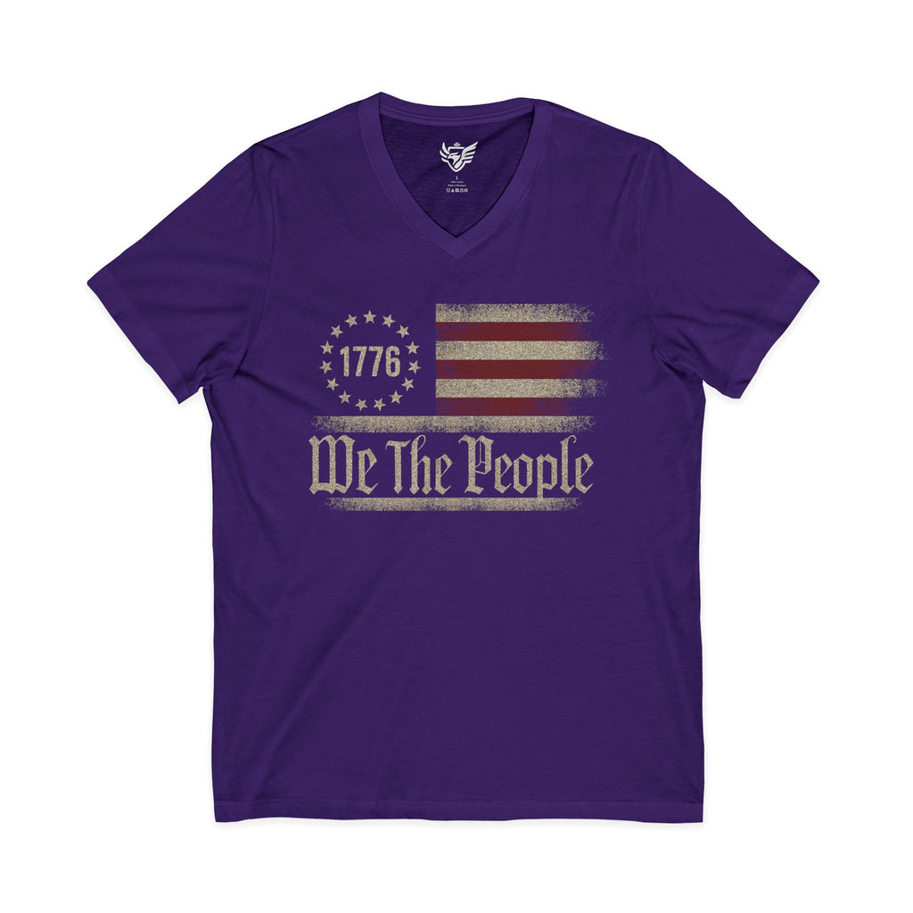 We The People Jersey Short Sleeve V-Neck Tee