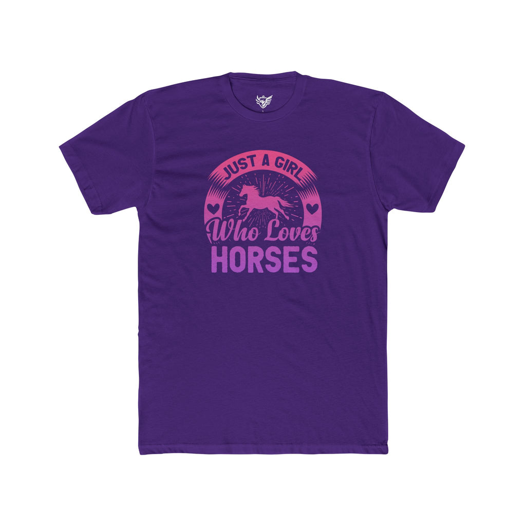 Just a Girl Who Loves Horses Cotton Crew Tee