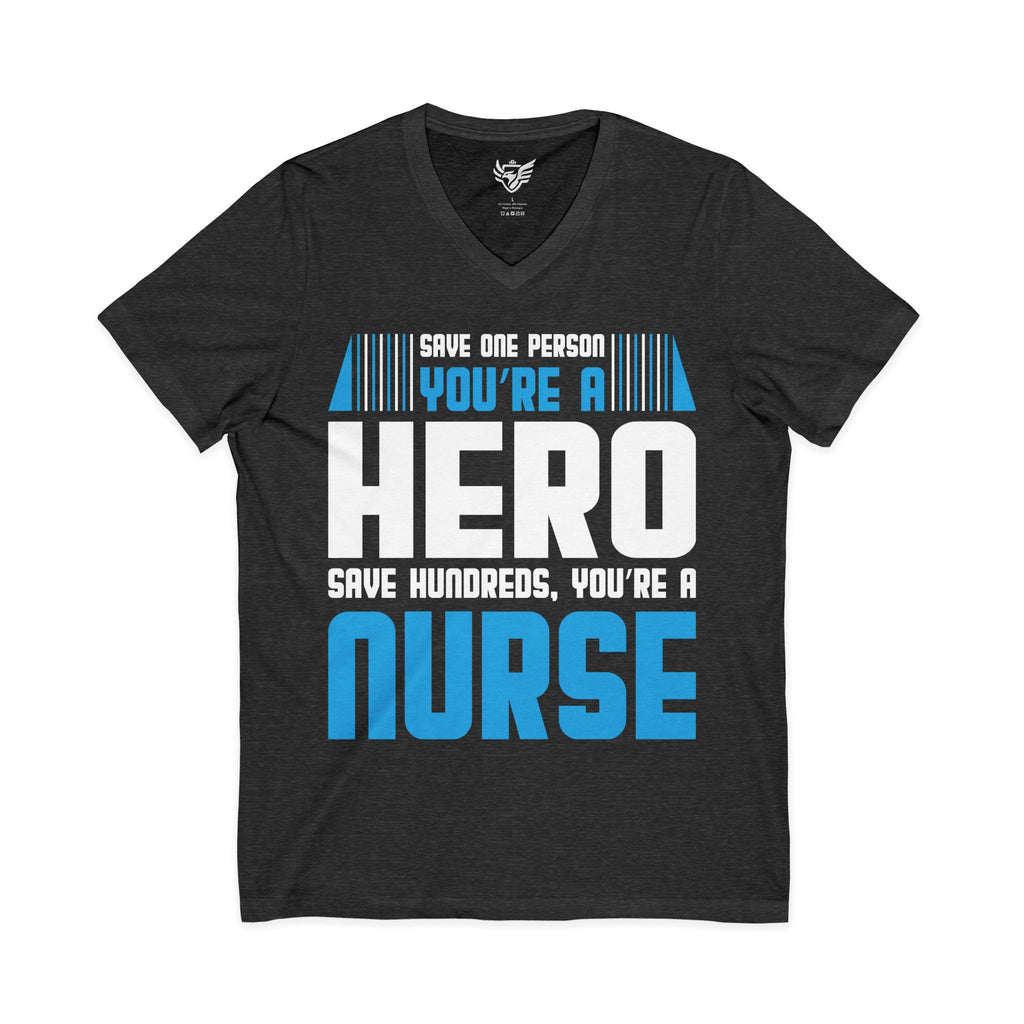Nurses are Heros Jersey Short Sleeve V-Neck Tee