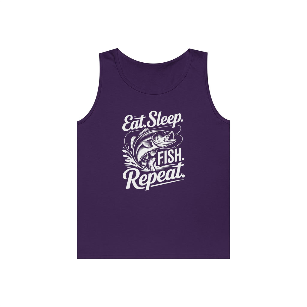 Eat Sleep Fish Repeat Heavy Cotton Tank Top