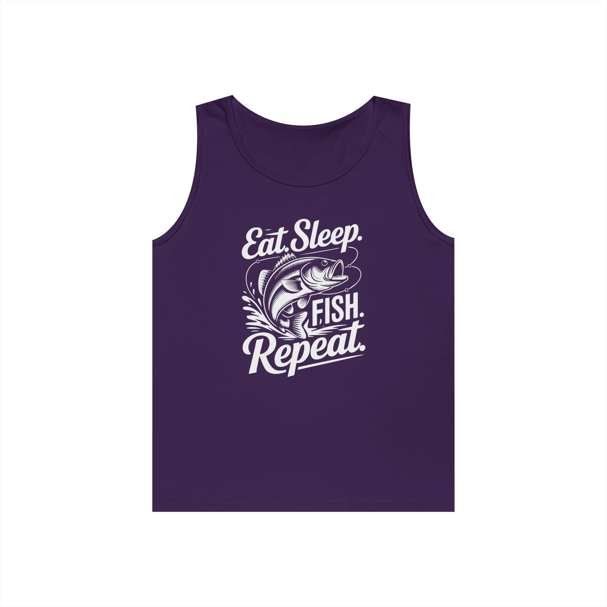 Eat Sleep Fish Repeat Heavy Cotton Tank Top