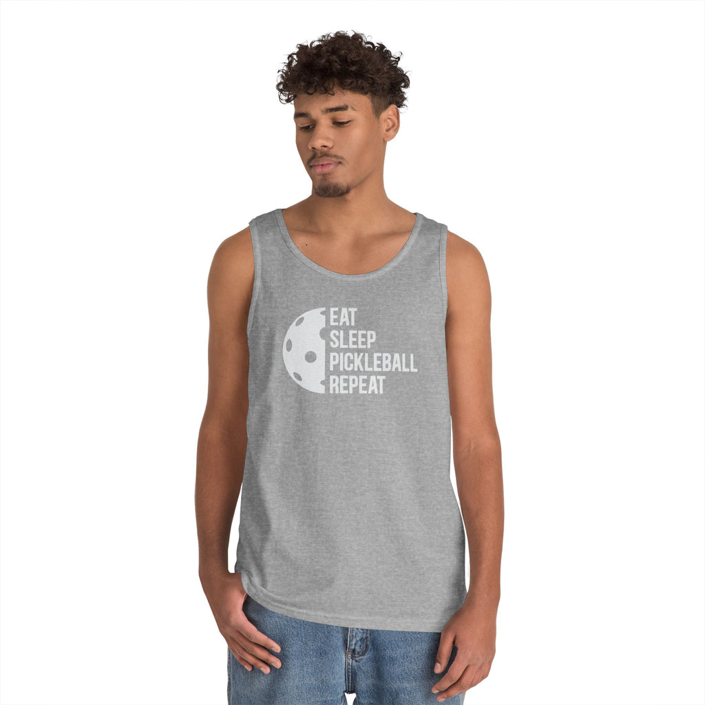Eat Sleep Pickleball Heavy Cotton Tank Top