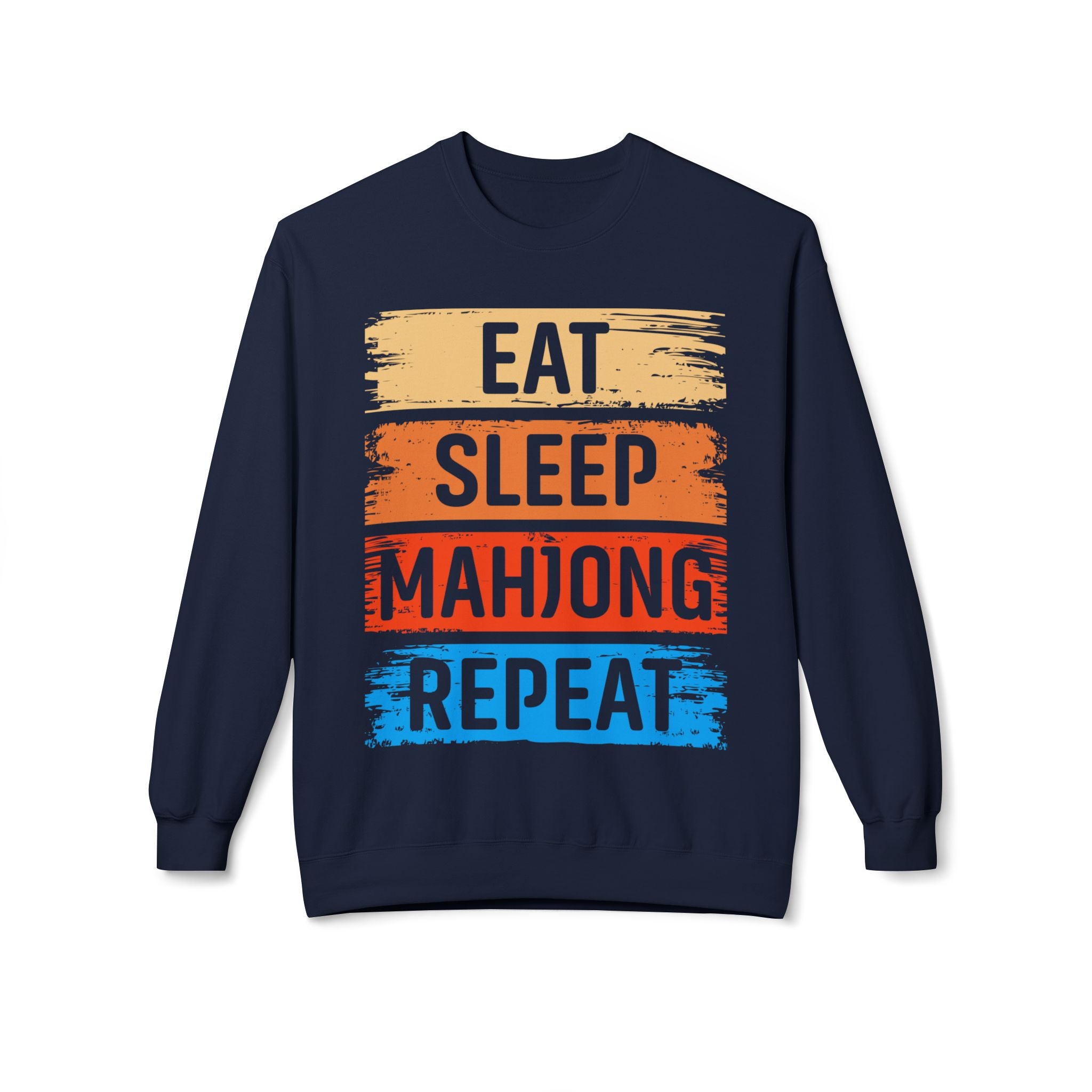 Eat Sleep Mahjong Repeat Midweight Softstyle Fleece Crewneck Sweatshirt