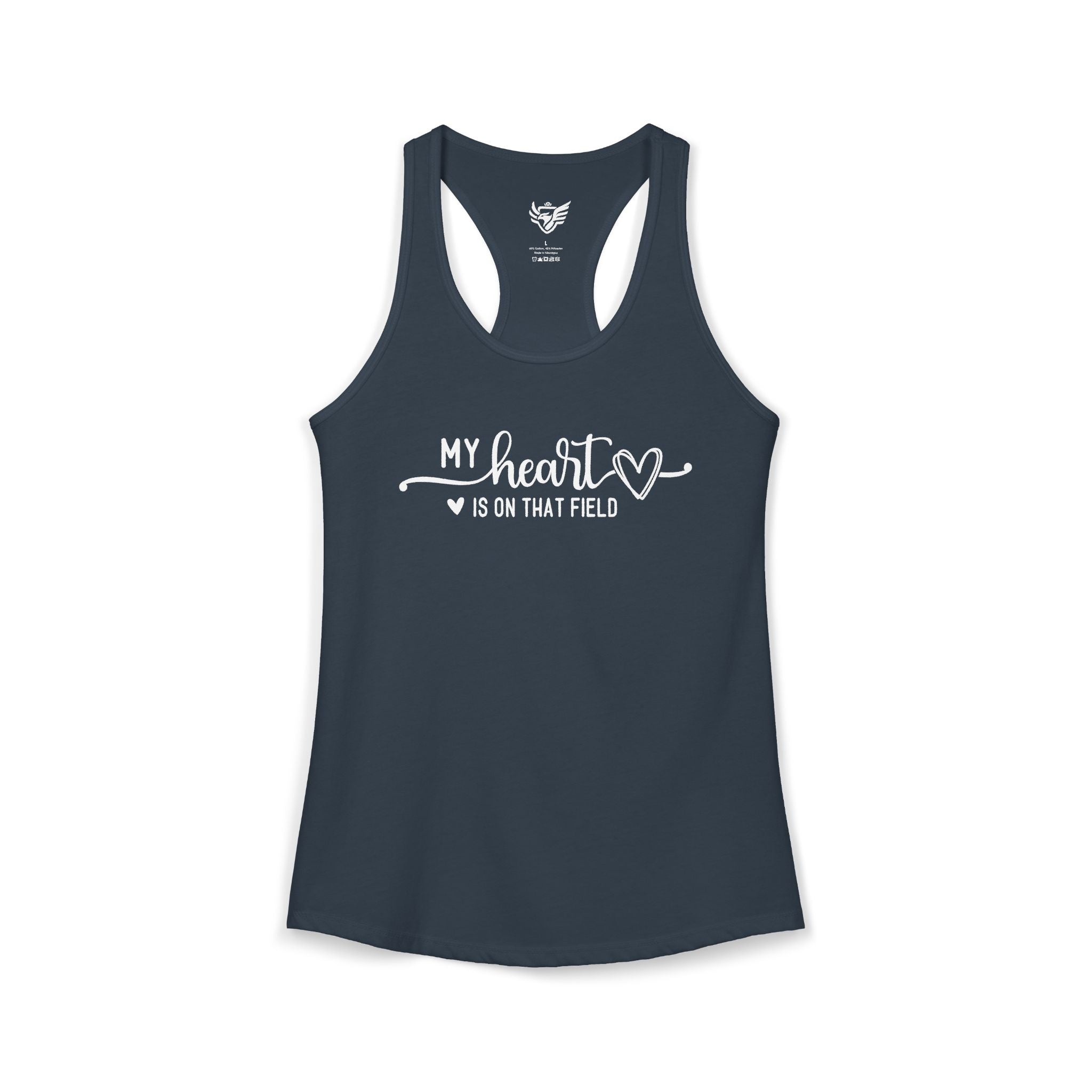 My Heart is on that Field Ideal Racerback Tank