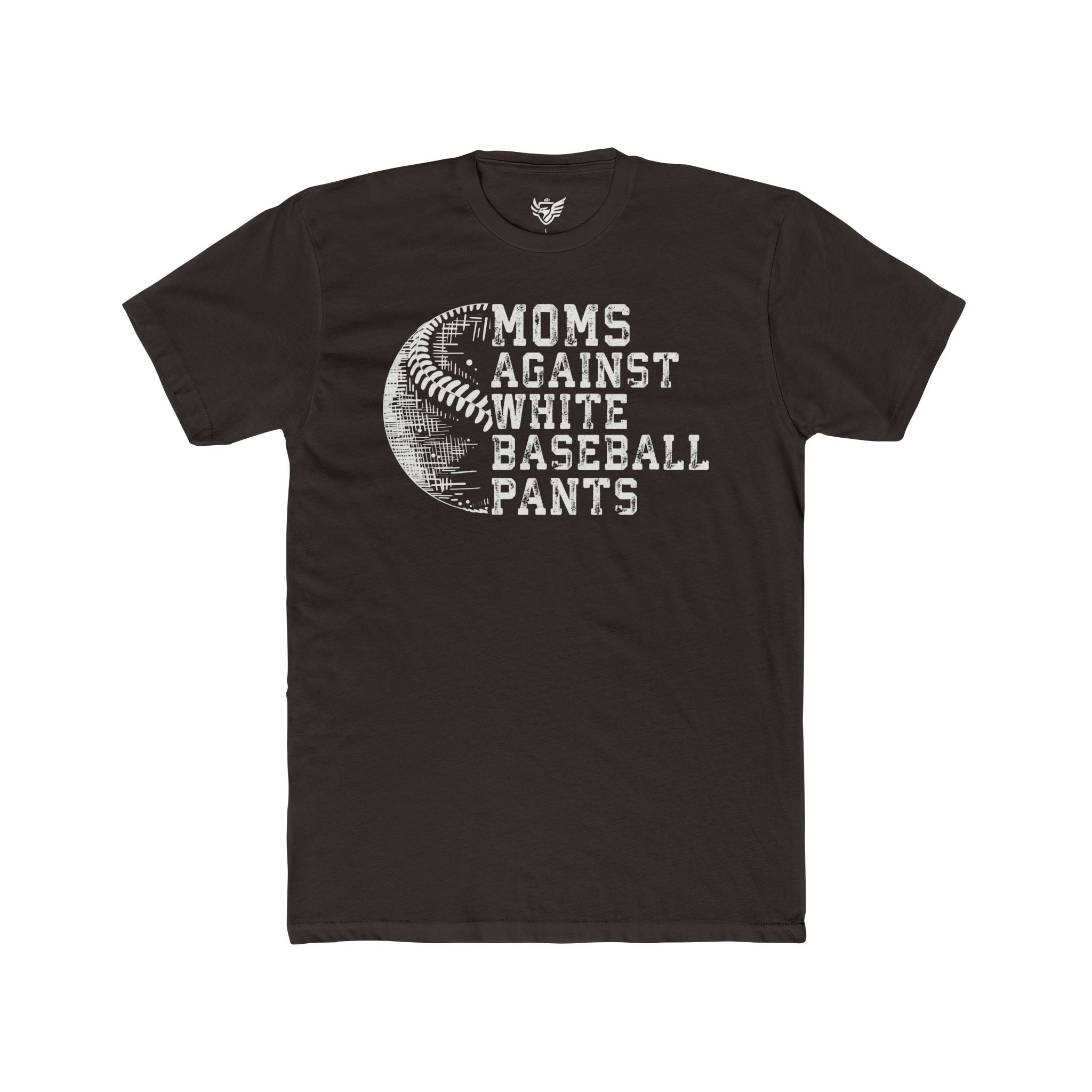 Mom's Against White Baseball Pants Cotton Crew Tee