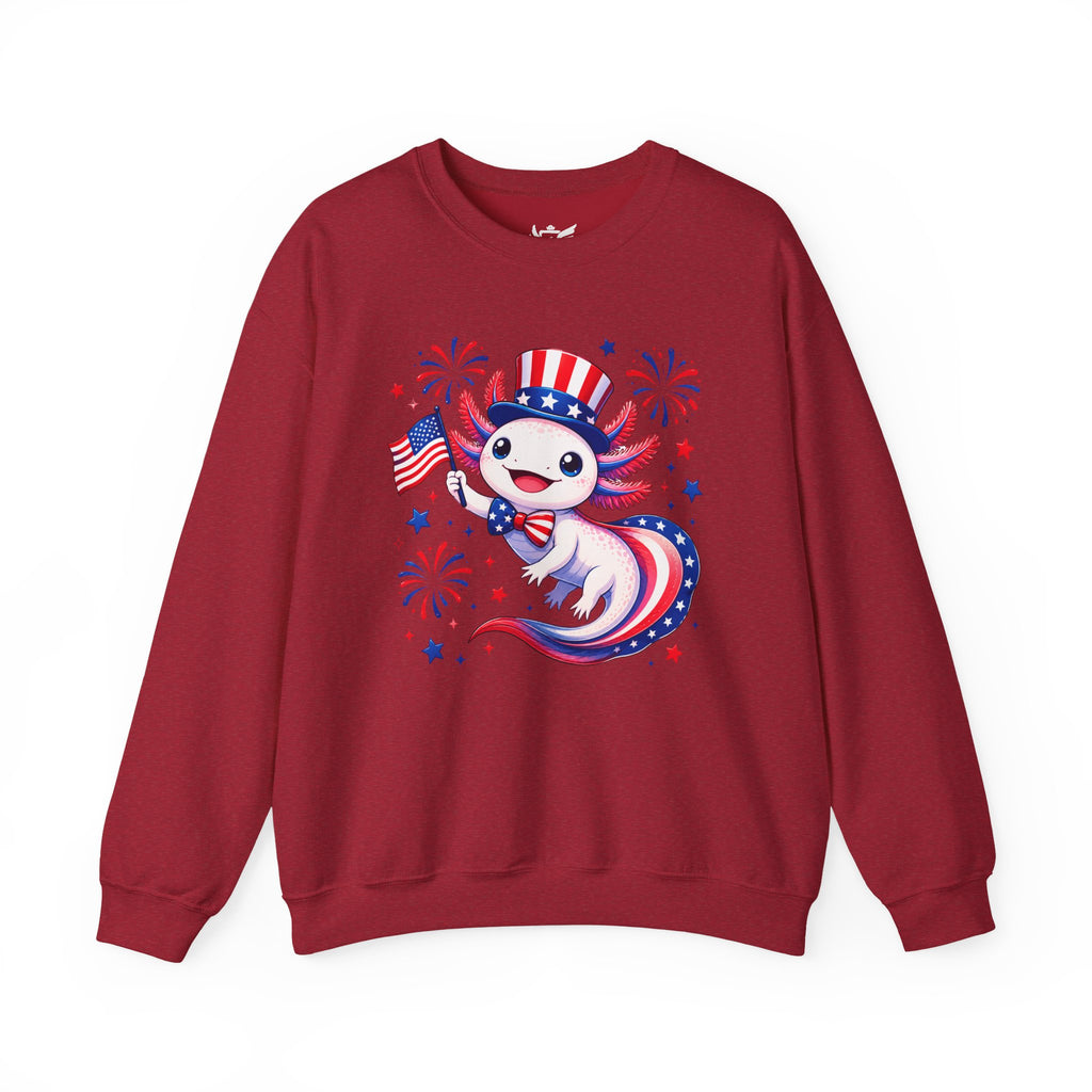 Patriotic Axolotl Heavy Blend™ Crewneck Sweatshirt