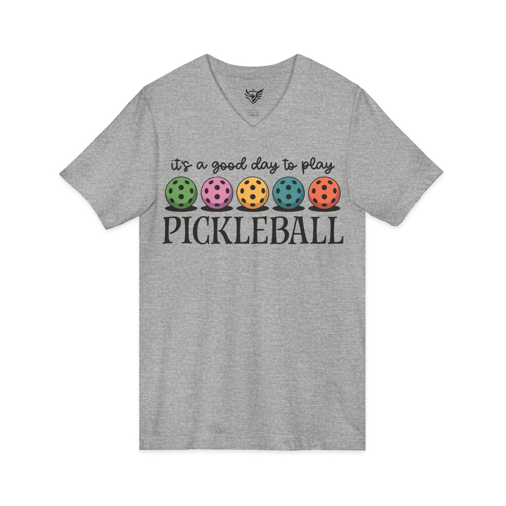 Good Day Pickleball Jersey Short Sleeve V-Neck Tee