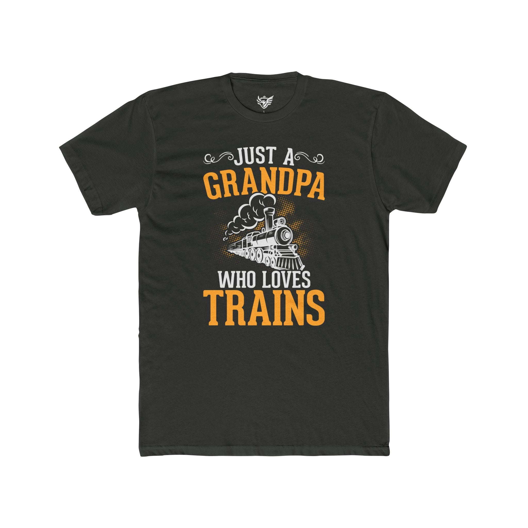 Train Lover Grandpa Cotton Crew Tee