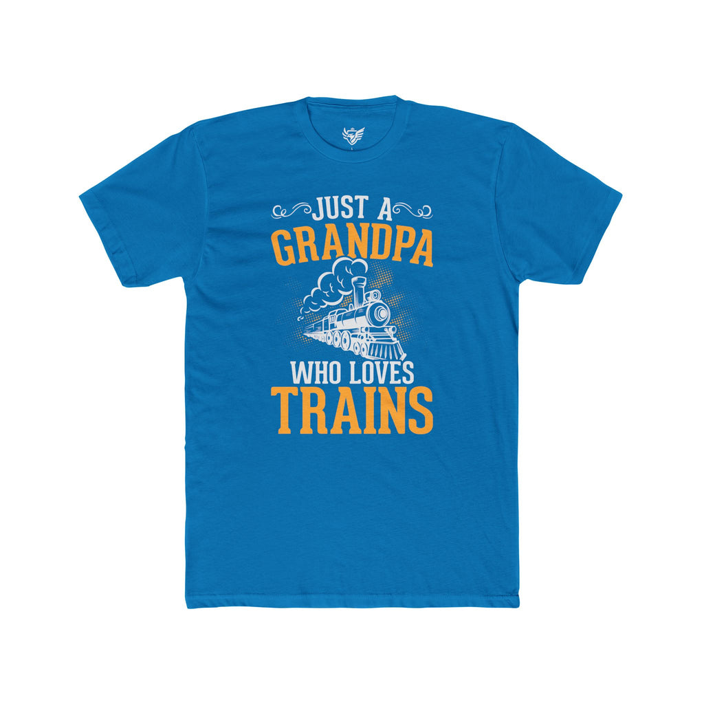 Train Lover Grandpa Cotton Crew Tee