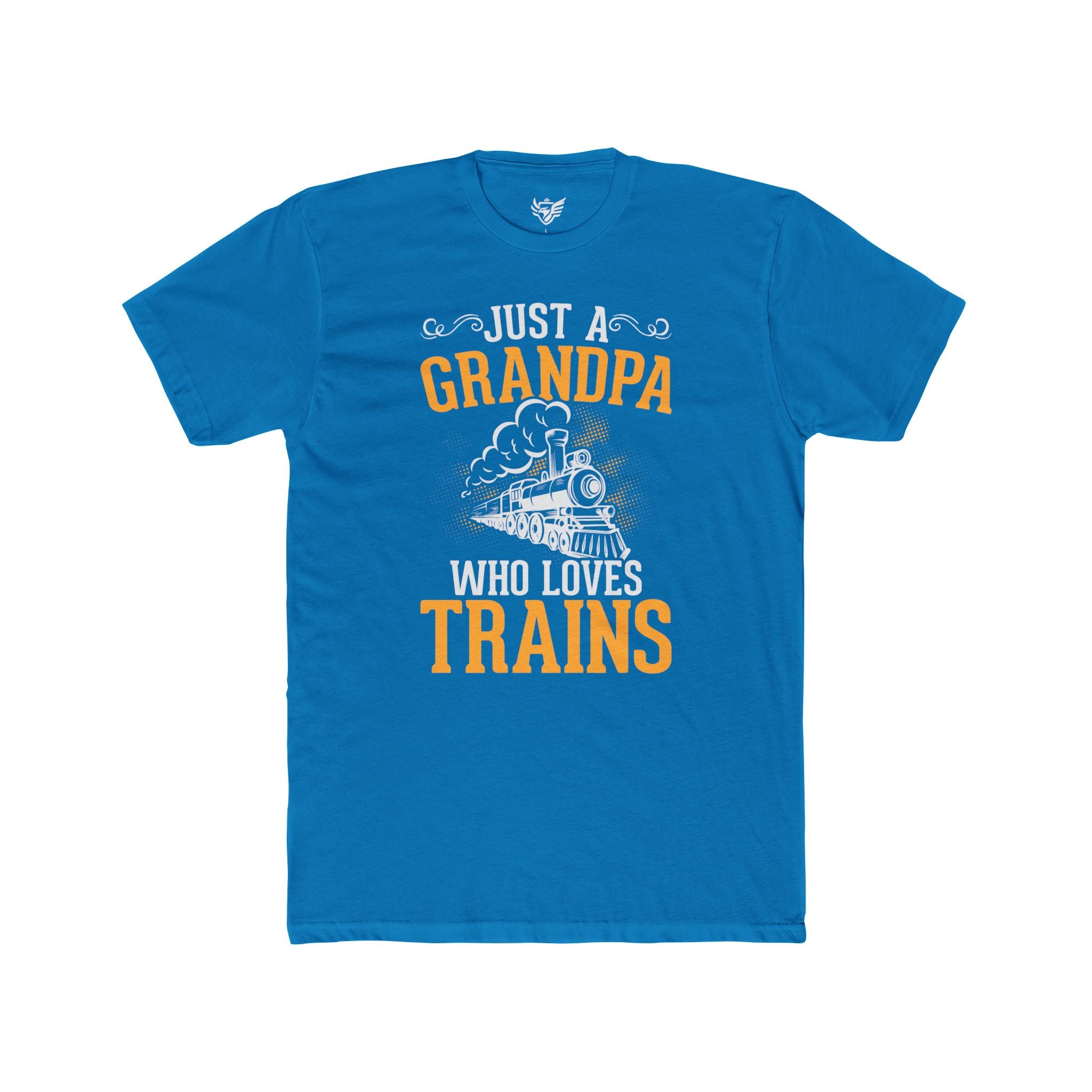 Train Lover Grandpa Cotton Crew Tee