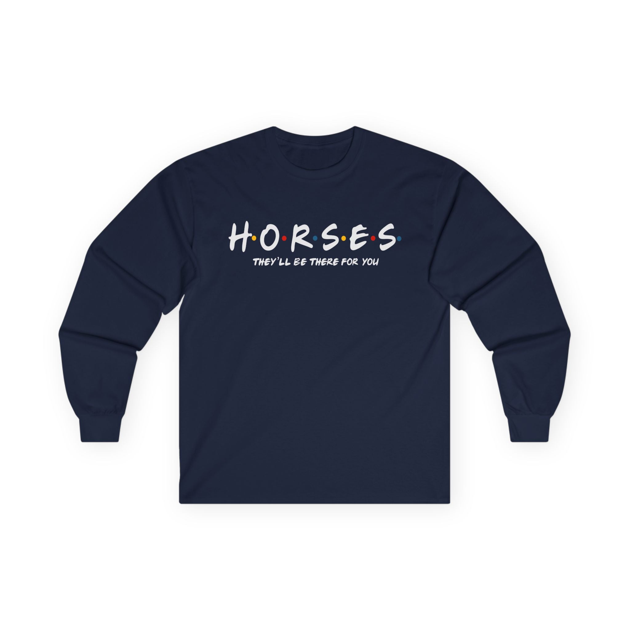 Horses, Friends Theme Cotton Long Sleeve Tee