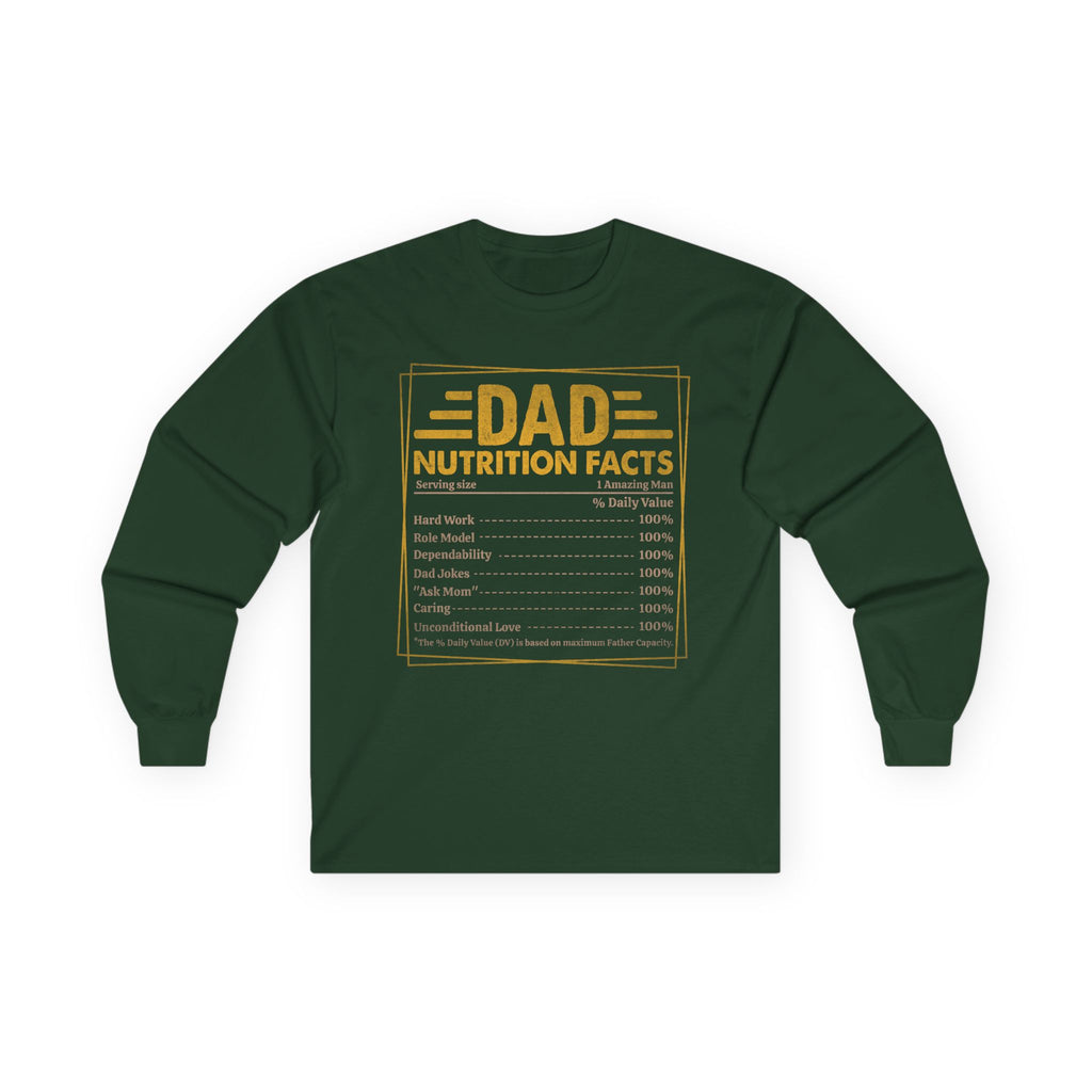 Dad Nutrition Facts Cotton Long Sleeve Tee